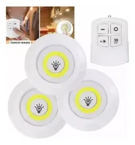 Comprar Set 3 Luces Led Inalambricas Control Remoto Blanco