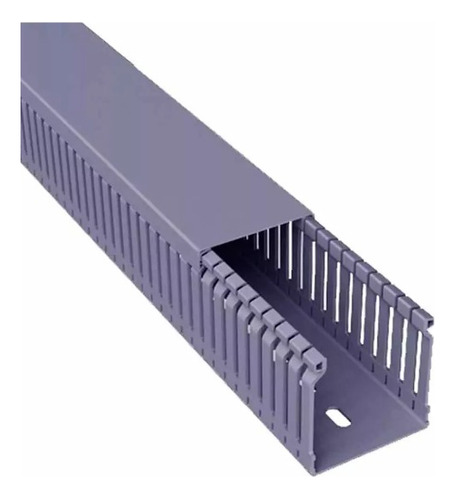 Canaleta Ranurada 40x25 Mm X 2mts Pvc Gris