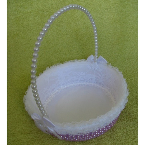 Kit 2 Cestas Floristas De Pérolas Casamento - Lilás
