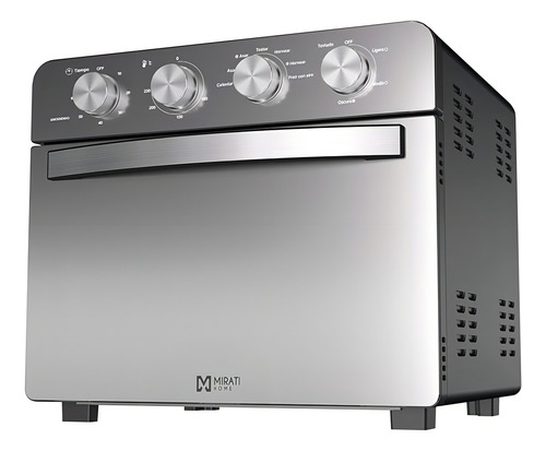 Freidora De Aire Con Horno 25l 10 Funciones 1600w Mirati Color Plateado