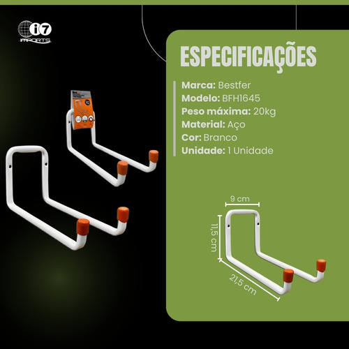Gancho De Pendurar Escada Bicicleta Cadeira Mangueira Parede