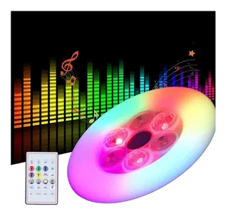 Foco Led Multicolor Bocina Bluetooth Lampara Rgb Con Control