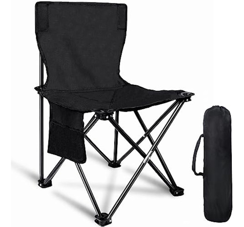 Camping Chair, Portable Folding Chair With Side Pocket And