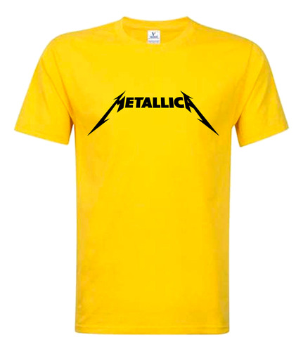 ¡oferta! Polera Amarilla Xl, Metallica Logo Banda Rock