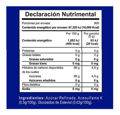 Azúcar Bc Metco 4 Kg Baja En Calorias, Rinde El Doble 5pzas