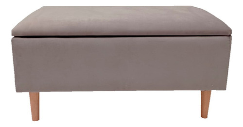 Banqueta Baulera Lino Gris / Beige 