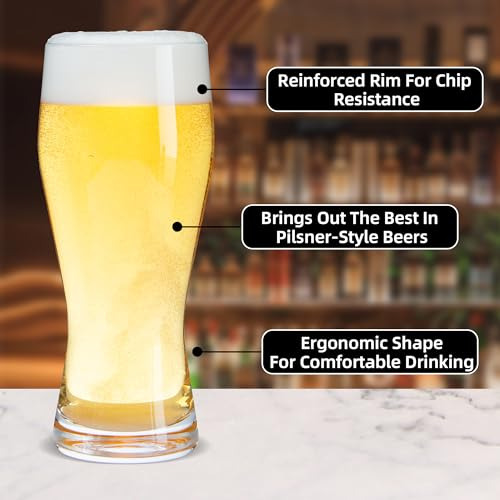 Juego De 6 Vasos De Cerveza De 590 Ml Clásicos Y Elegantes