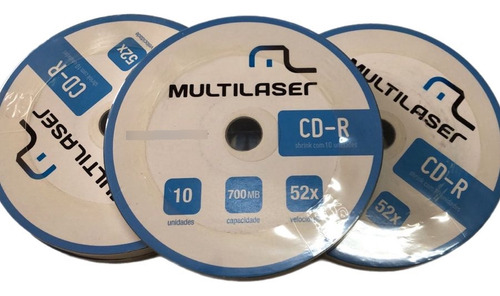 Cd-r Virgem Multilaser 700mb 52x (kit Com 10 Unidades)