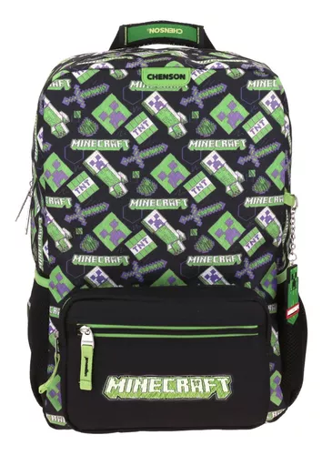 Mochila Grande Negro 1818 Minecraft Universidad MC para hombre 