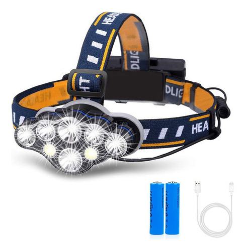 Faro 8led Mazorca Impermeable Alto Brillo Zoom Pesca Camping