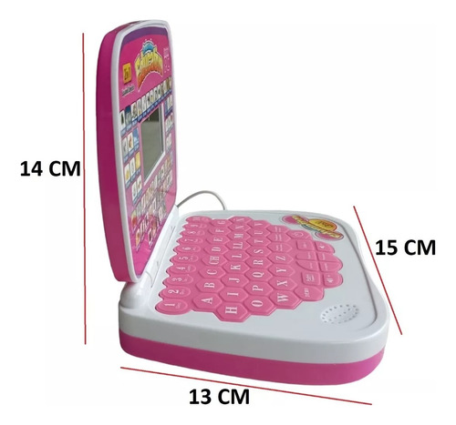 Computador Portátil Mouse Didáctico Infantil Educativo Rosa