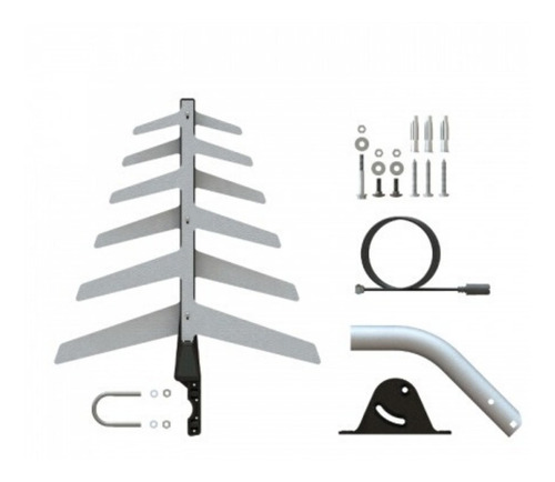 Antena Externa Tv Uhf Hdtv Dtv-1500 Aquario Com Cabo