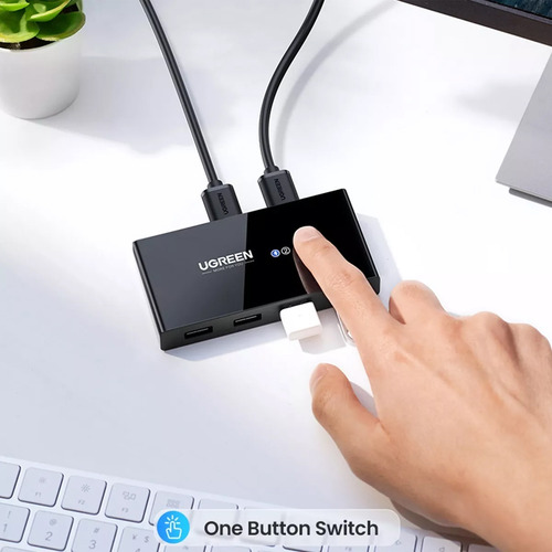 Ugreen Switch Box Compartilhamento Usb 2.0 4 Em 1 Preto