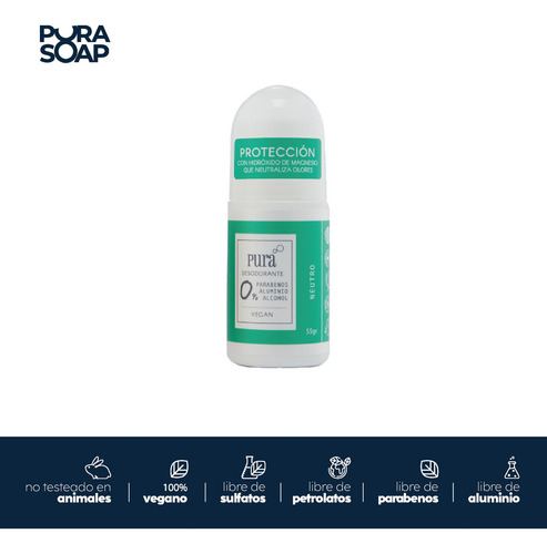 Desodorante Natural Sin Alcohol Ni Aluminio Floral y Neutro X2