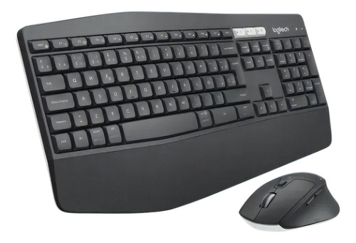 Kit de teclado y mouse inalámbrico Logitech MK850 Español Latinoamérica de color negro