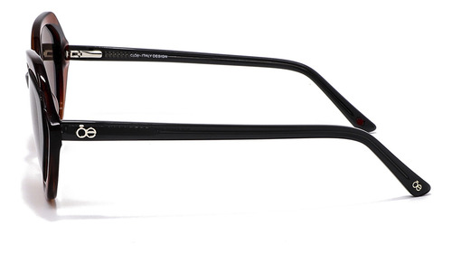 Lente Solar Cloe Para Mujer Forma Hexagonal Armazón Acetato Color Marrón Varilla Marrón Armazón Marrón