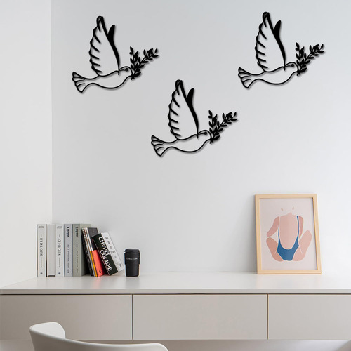 Arte De Pared De Paloma Con Signo De Paz, 3 Piezas De Simbol