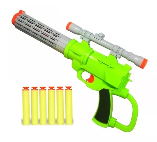 Arminha Tipo Nerf Pistola 6 Dardos Tiro Ao Alvo Brinquedos