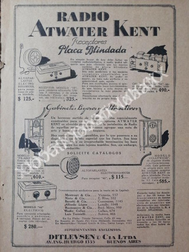 Cartel Retro Radio Atwater Kent 1920s /126