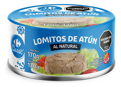 6 Lomitos Atun Al Natural Lata 170g Import Carrefour Ecuador