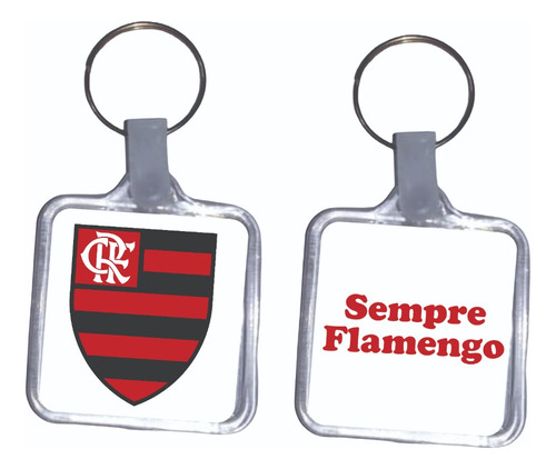 10 Chaveiros Flamengo Acrílico 3x4 Cm