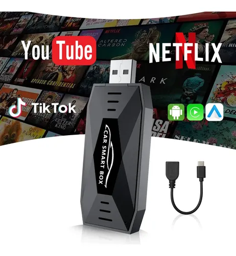 Adaptador Carplay Ai Box Android 15 Sem Fio Para Carro Com Carplay E Android Auto Youtube Netflix Tiktok Usb