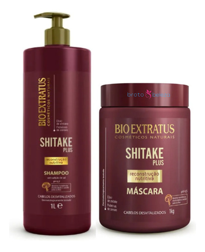 Kit Shampoo/máscara Shitake Plus 2x1 Reconstrução Nutritiva