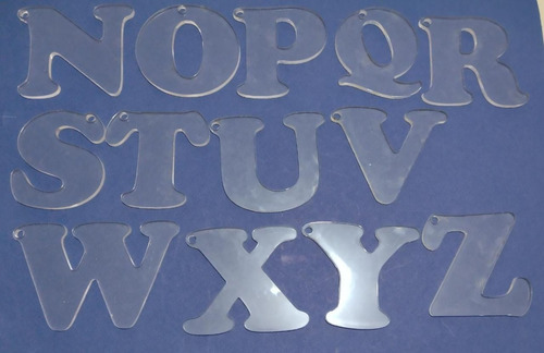 35 Acrílicos De Letras Para Llavero Abecedario (6 Cm X 6 Cm)