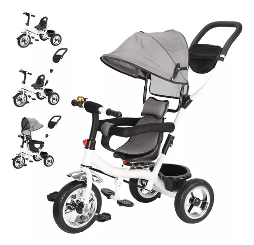 Triciclo de triciclo para cochecito de bebé, triciclos para  niños con asiento ajustable/cesta de almacenamiento, para niños y niñas de  2 a 5 años, pedal portátil para niños pequeños (color rosado) (