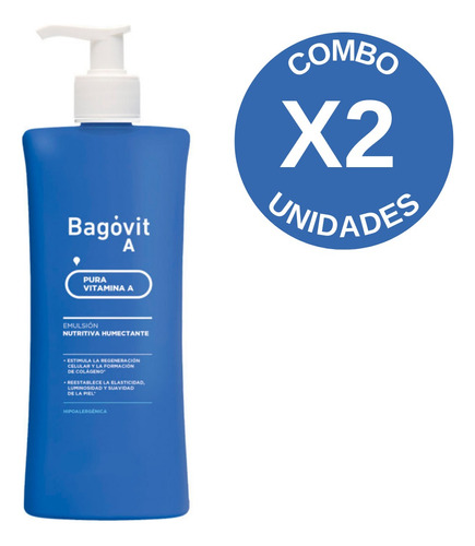Pack X2 Bagóvit Emulsión A Nutritiva Humectante 350 Gr