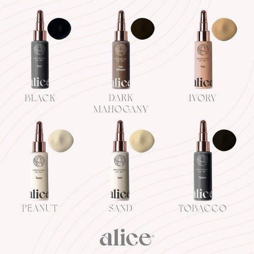 Set Delineador Alice Cosmetics 6 Pigmentos Microblading 15ml Color Marrón