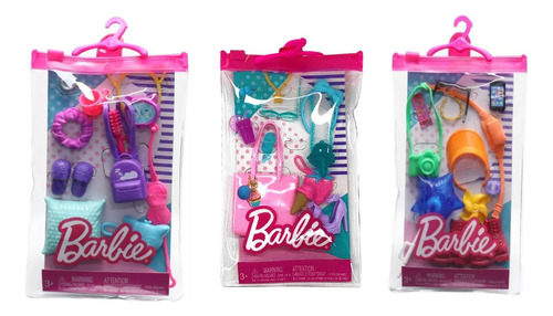 33 Accesorios De Barbie Mattel 3 Bolsas Surtidas Nuevas