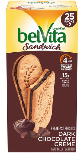 Galleta Sandwich Biscuits Belvita Chocolate 25 Pack Kosher