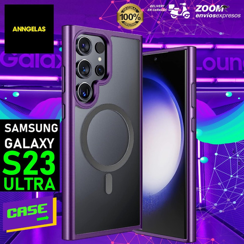 Forro Anngelas Samsung Galaxy S23 Ultra Morado Con Magsafe