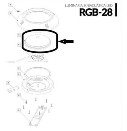 Lente Rugoso P/ Óptica De Luminaria Vulcano Repuesto Pileta