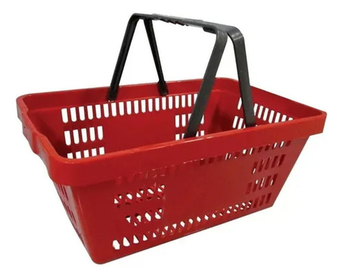 Cesta Para Supermercado 13 Litros C/ Alça Plástica Reforçada Cor Vermelha