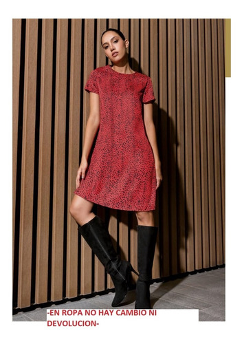 Vestido Rinna Bruni 17051 Rojo/negro .outlet/saldos Mchn