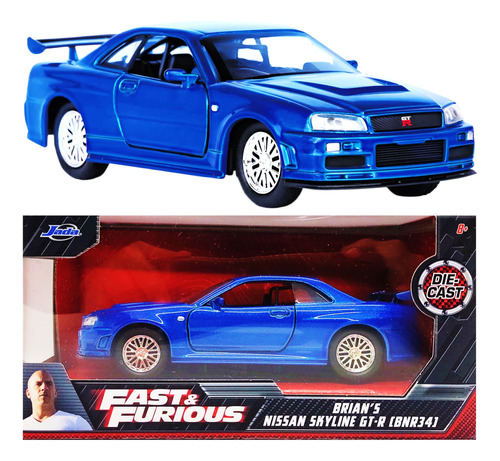 Jada Fast And Furious Nissan Skyline Gt-r Brian Skyline Azul