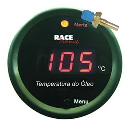 Medidor Temperatura Óleo / Água Digital Led Verm Racetronix