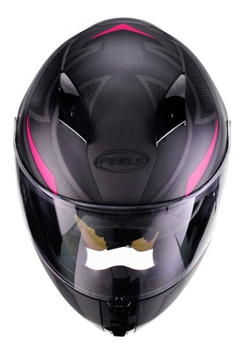 Imagem 4 de 6 de Capacete Feminino Moto Peels Icon Fast Preto Rosa C/ Óculos