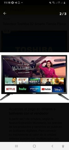 Imagen 2 de 3 de Televisor Toshiba 32 Smartv