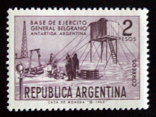 Argentina, Sello Gj 1324 Base Gral Belgrano 1965 Mint L5349
