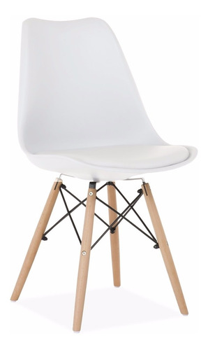 Silla Tulip Eames Patas De Madera Con Almohadon