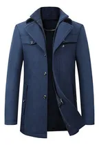 Comprar Abrigo De Hombre De Lana Gruesa De Cuello Casual De Invierno