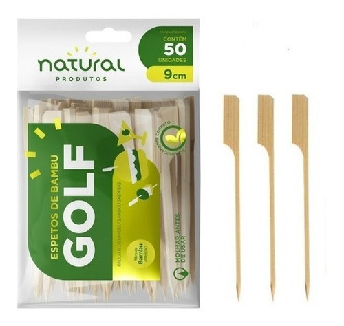 Espeto Bambu Golf Petiscos Lanches 9 Cm - 1.250 Unidades