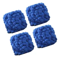 Comprar Ovillo De Lana Grueso Con Pompón, 4 Ovillos De Lana De Azul