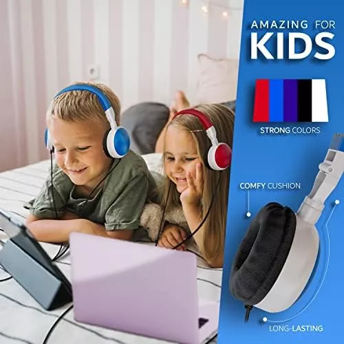 Comprar Auriculares supraaurales con cable, enchufe de 3,5 mm para  computadora, portátil, música, escuchar, video juego