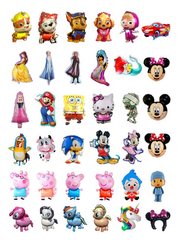 Globos Figuras Infantiles / Formas 14 PuLG X 30 Unidades 