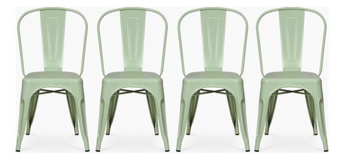 Pack 4 Sillas Tolix Asiento Metal Menta Form