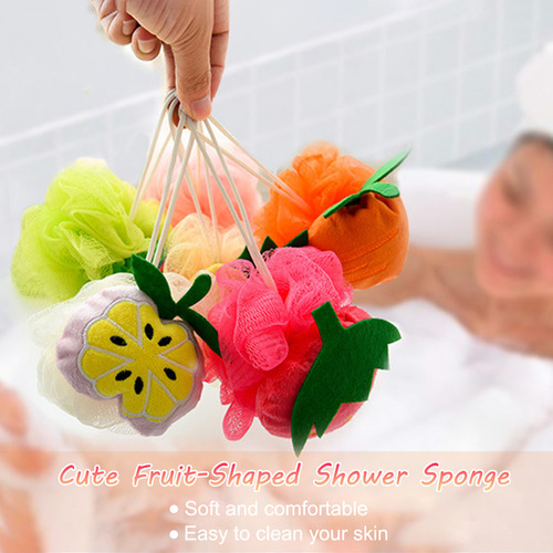 Cepillo For Puf Con Forma De Fruta, Esponja Exfoliante Y Li